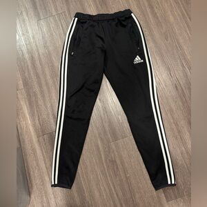 Adidas Black Joggers with White Stripes